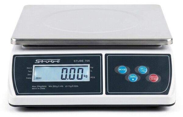 Stube Bilancia da Cucina Digitale elettronica Professionale 30 Kg Piano in Acciaio Inox - 705/30