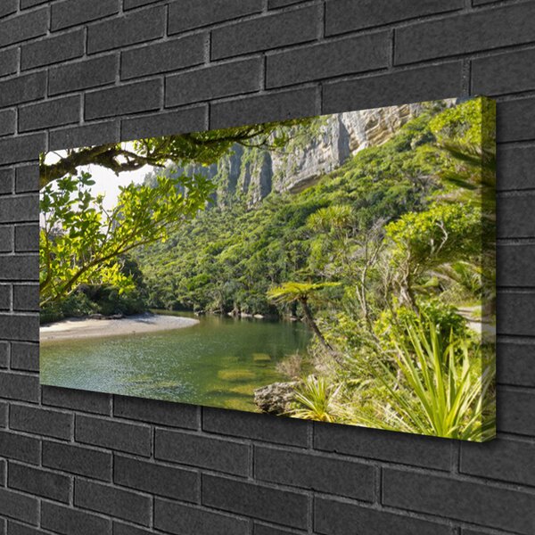 Quadro su tela Lago Natura 100x50 cm