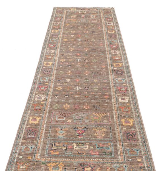 Rubin Pakistan Cornice Marrone Cenere Multicolor 80x293 Cm
