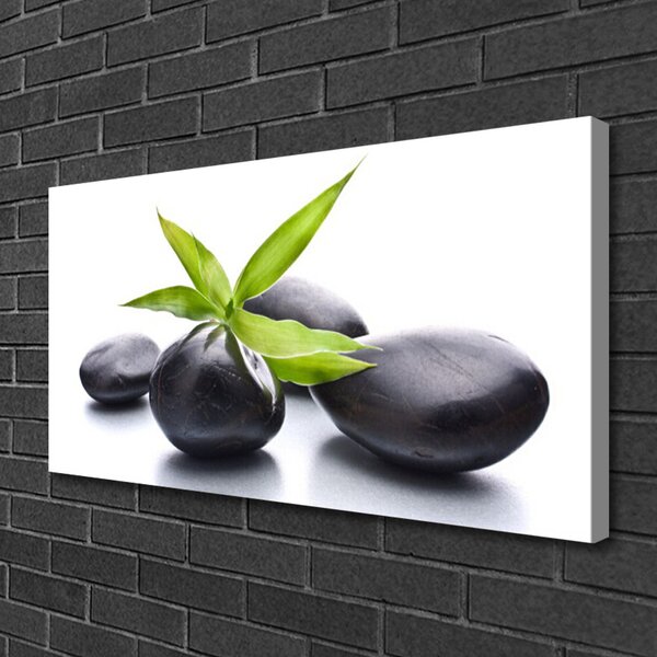 Quadro su tela Pietre, foglie, arte 100x50 cm