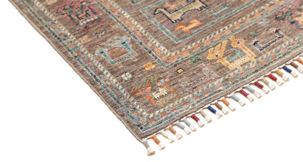 Rubin Pakistan Cornice Marrone Cenere Multicolor 80x293 Cm