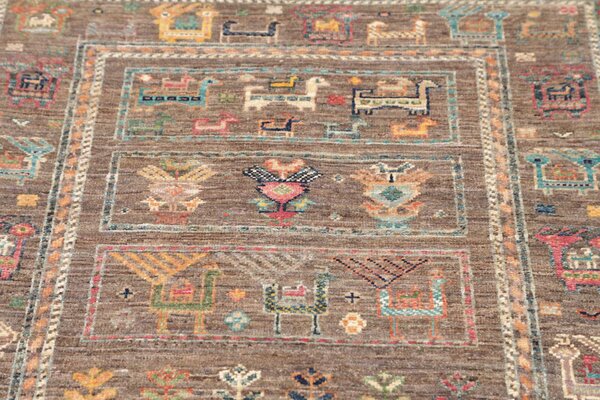 Rubin Pakistan Cornice Marrone Cenere Multicolor 80x293 Cm