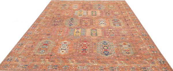 Tribal Pakistan Cornice Terracotta Terra Multicolore 238x290 Cm