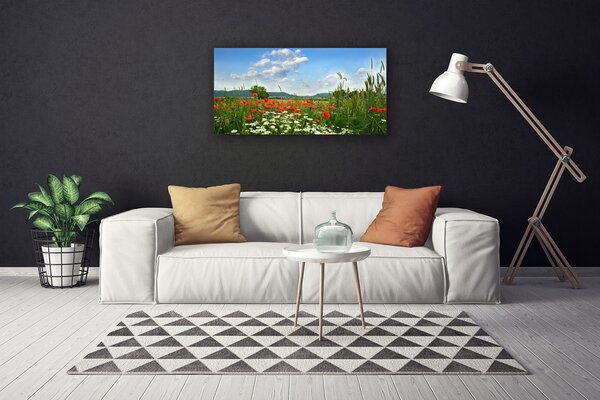 Stampa quadro su tela Prato, fiori, natura 100x50 cm