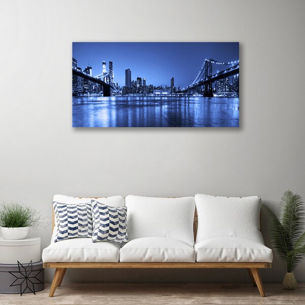 Quadro su tela Architettura del ponte della città 100x50 cm