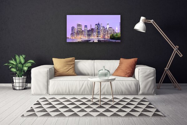 Quadro su tela Case di città 100x50 cm