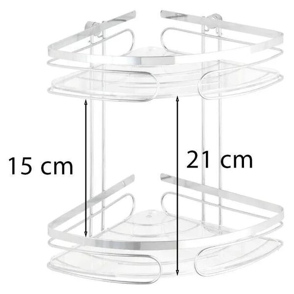 Mensola da bagno da parete e angolare argentata in acciaio inox Premium – Wenko