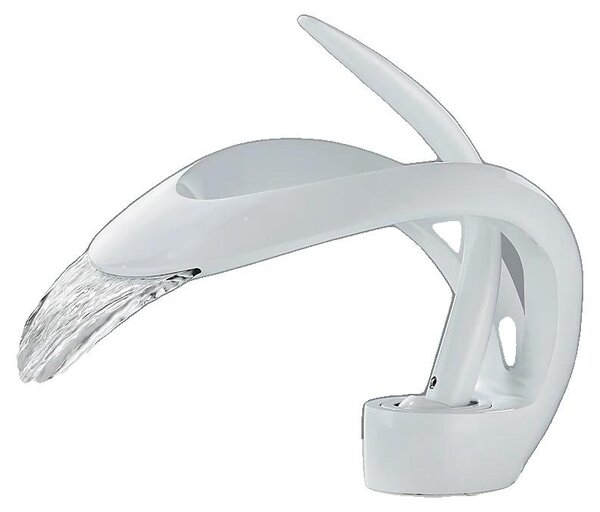 Miscelatore per lavabo, materiale: ottone, monocomando, colore: bianco, finitura: ottone