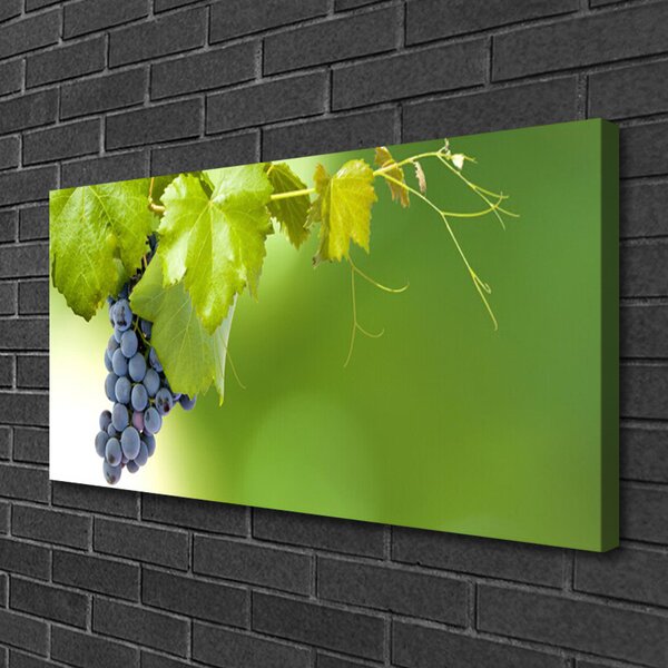 Quadro su tela Uva Foglie di cucina 100x50 cm