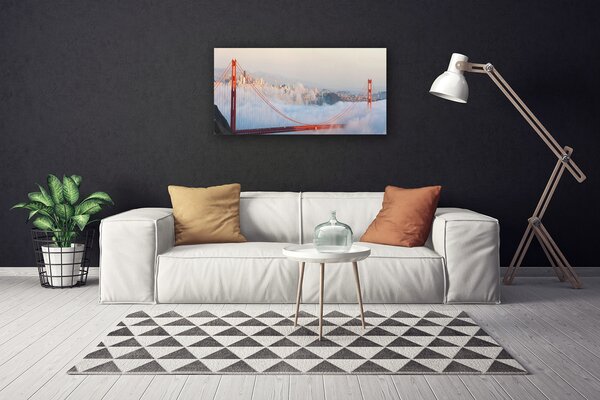 Foto quadro su tela Nuvole di architettura del ponte 100x50 cm