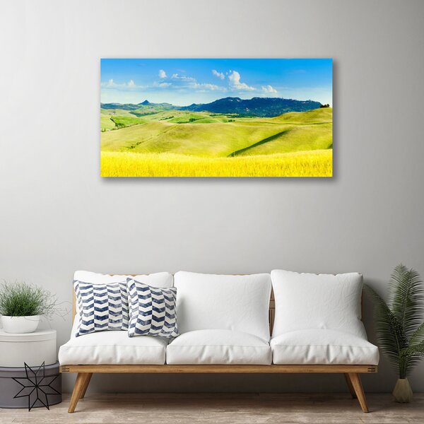 Quadro su tela Paesaggio delle montagne del villaggio 100x50 cm
