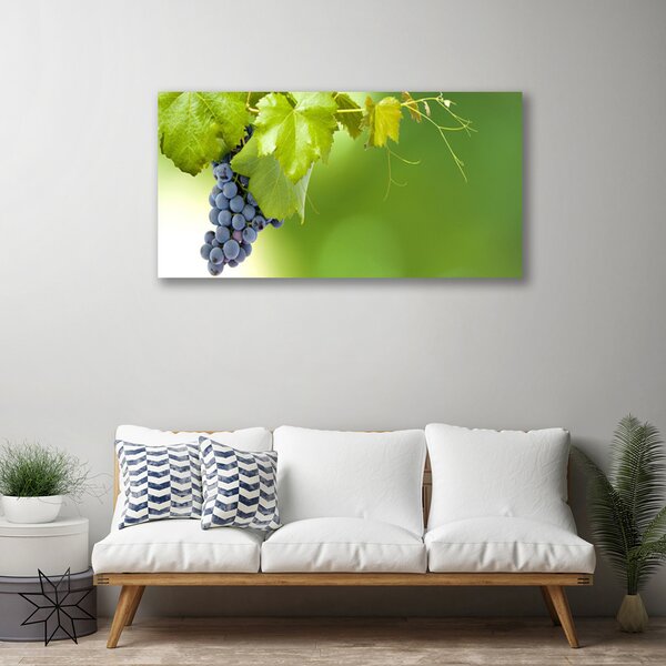Quadro su tela Uva Foglie di cucina 100x50 cm
