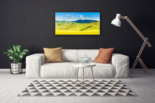Quadro su tela Paesaggio delle montagne del villaggio 100x50 cm