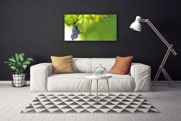 Quadro su tela Uva Foglie di cucina 100x50 cm