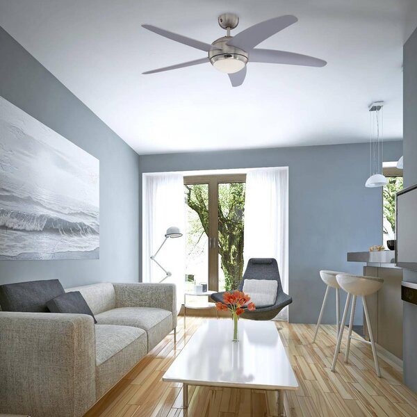 Westinghouse Ventilatore da soffitto con luce Bendan, argento Bendan, Alluminio / Grigio / Zincato, Soggiorno / Sala da pranzo, Legno, Moderno