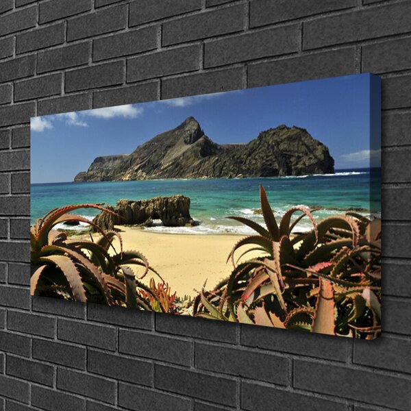 Quadro su tela Paesaggio della roccia del mare della spiaggia 100x50 cm