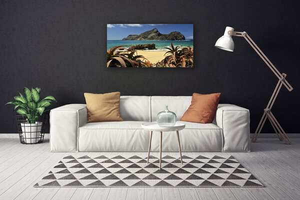 Quadro su tela Paesaggio della roccia del mare della spiaggia 100x50 cm