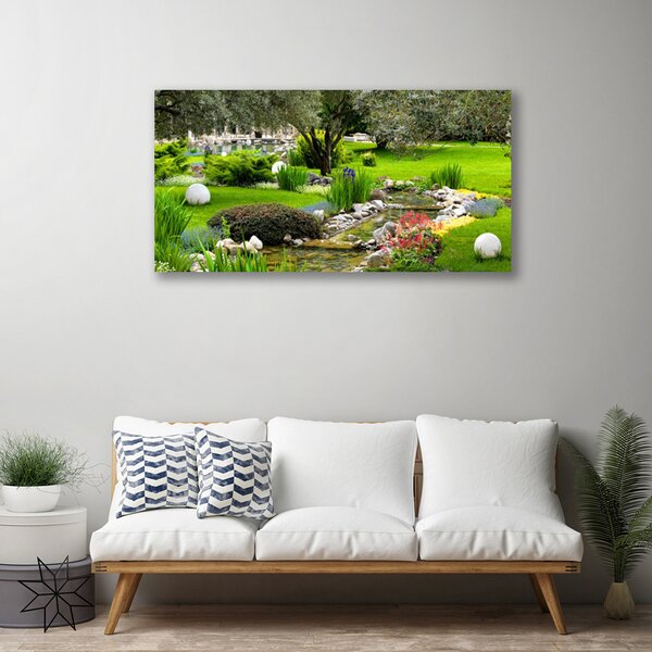 Quadro su tela Giardino Natura Albero Fiori 100x50 cm
