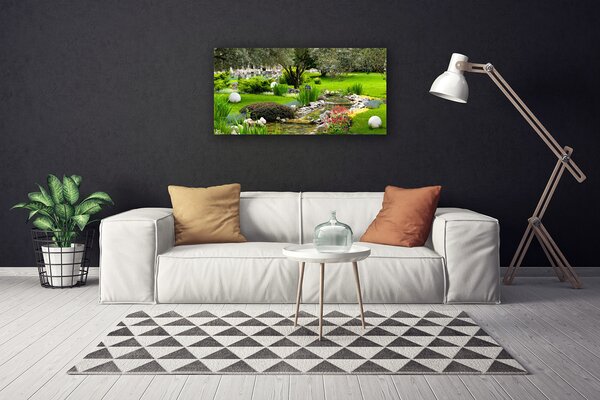 Quadro su tela Giardino Natura Albero Fiori 100x50 cm