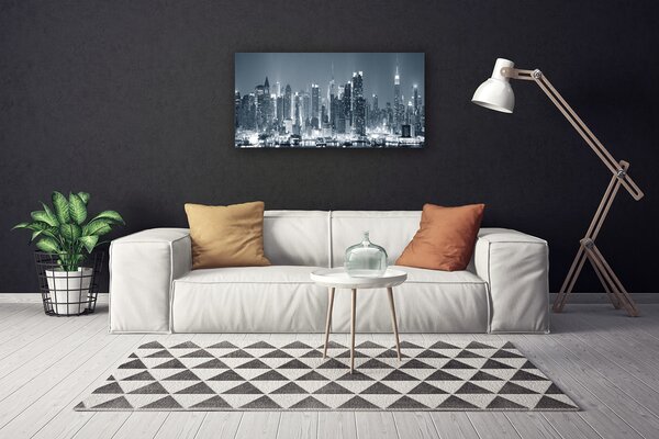 Quadro stampa su tela Case di città 100x50 cm
