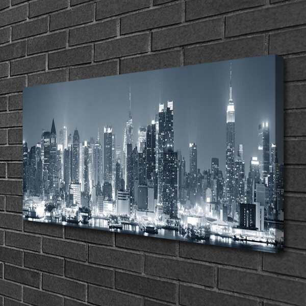 Quadro stampa su tela Case di città 100x50 cm