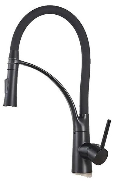Miscelatore da cucina, erogatore estraibile, design monocomando, colore nero