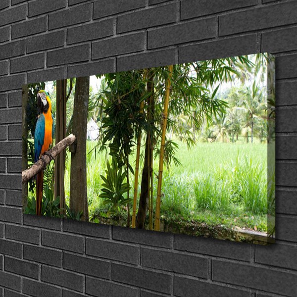 Quadro su tela Natura dell'albero del pappagallo 100x50 cm