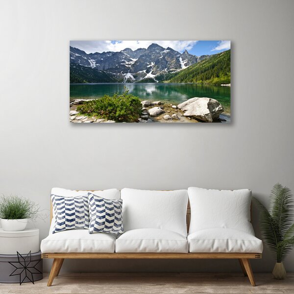 Quadro su tela Paesaggio di montagna del lago 100x50 cm