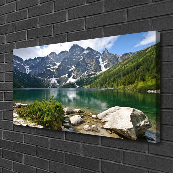 Quadro su tela Paesaggio di montagna del lago 100x50 cm