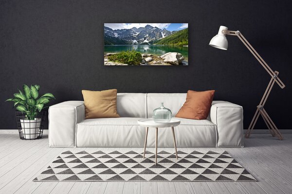 Quadro su tela Paesaggio di montagna del lago 100x50 cm