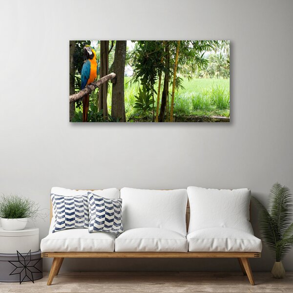 Quadro su tela Natura dell'albero del pappagallo 100x50 cm
