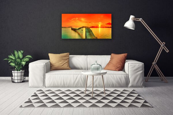 Quadro su tela Architettura del ponte sul mare 100x50 cm