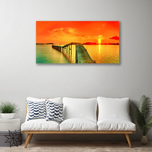 Quadro su tela Architettura del ponte sul mare 100x50 cm