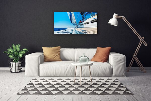 Quadro su tela Paesaggio marino in barca 100x50 cm