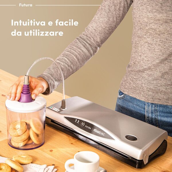 Magic Vac Macchina per sottovuoto Automatica Potenza 140 watt Barra 30 cm colore Bianco - VB13PK1