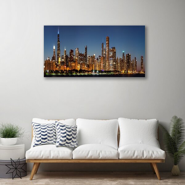 Quadro su tela Case di città 100x50 cm
