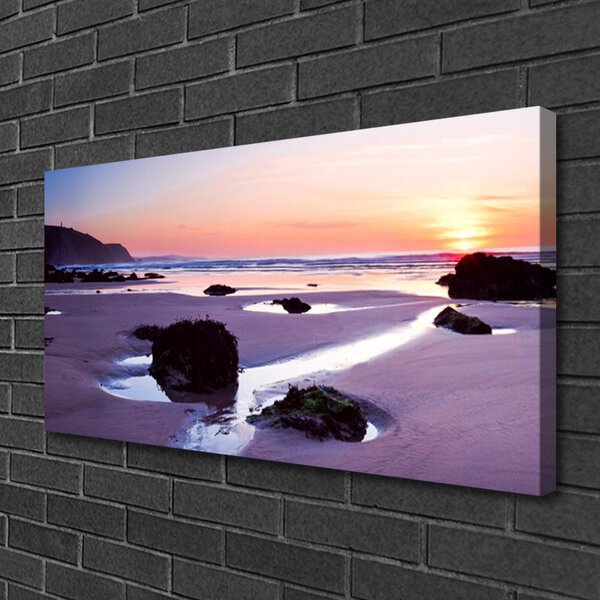 Quadro su tela Paesaggio da spiaggia 100x50 cm