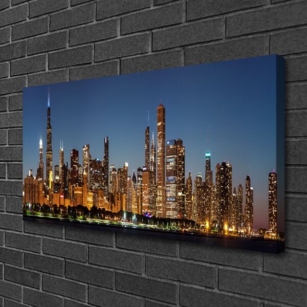 Quadro su tela Case di città 100x50 cm