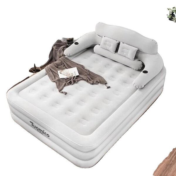 Materasso gonfiabile, design portatile, compatibilità esterna, gray6, 152cm * 203cm * 22cm