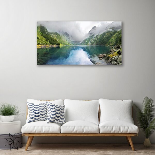 Quadro su tela Paesaggio del lago di montagna 100x50 cm