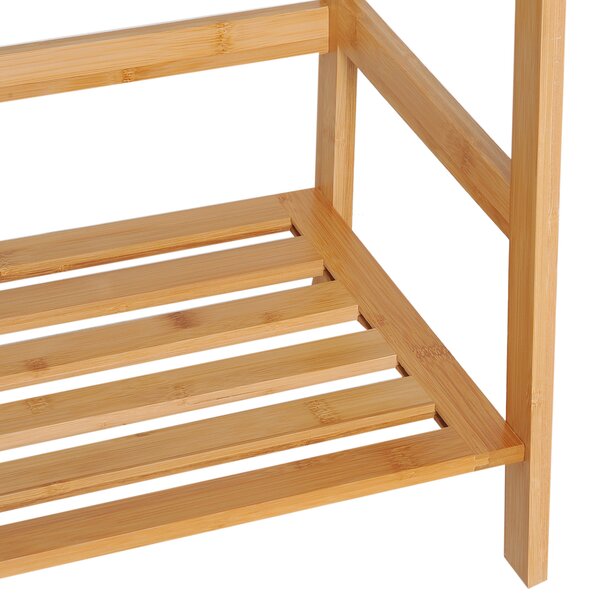 HOMCOM Scaffale Multiuso a 4 Livelli in Bambù colore Naturale 48 × 30 × 119cm