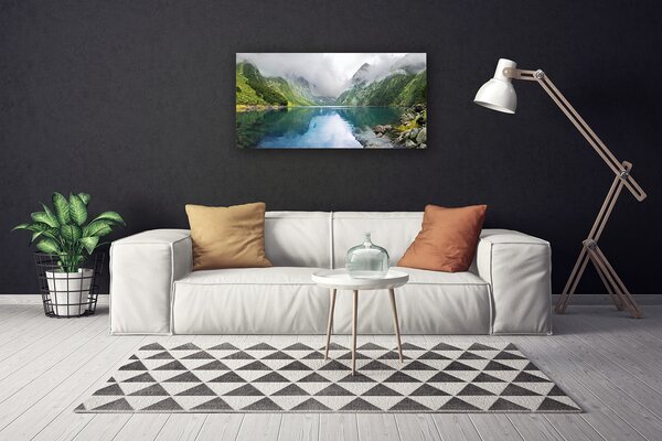 Quadro su tela Paesaggio del lago di montagna 100x50 cm