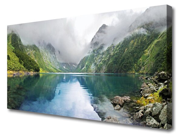 Quadro su tela Paesaggio del lago di montagna 140x70 cm