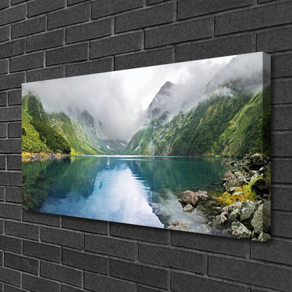 Quadro su tela Paesaggio del lago di montagna 100x50 cm