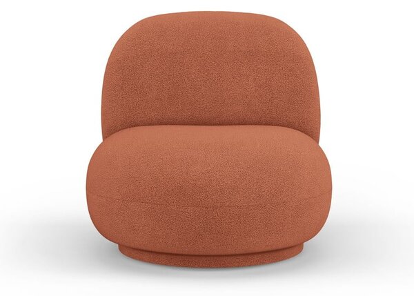 Poltrona in tessuto bouclé color mattone Chuck - Micadoni Home