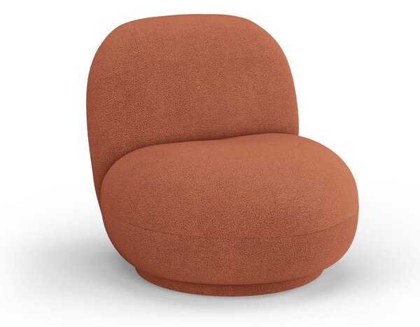 Poltrona in tessuto bouclé color mattone Chuck - Micadoni Home