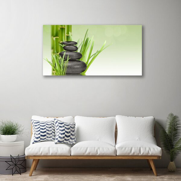 Quadro su tela Bambù Erba Pianta Natura 100x50 cm