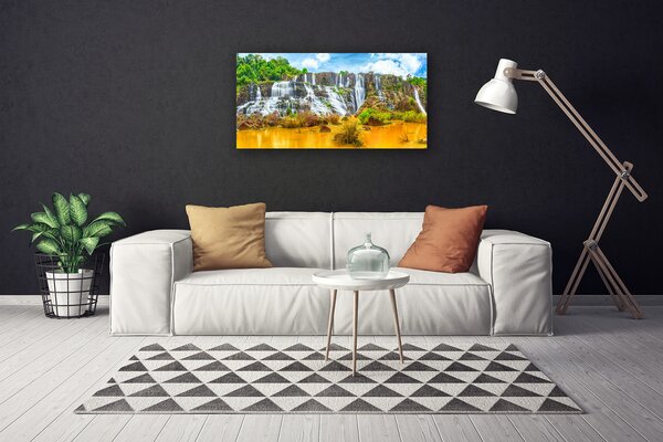 Stampa quadro su tela Cascata dell'albero della natura 100x50 cm
