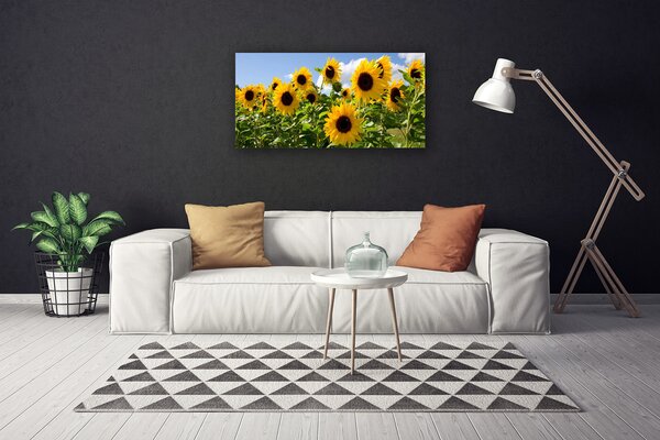 Quadro su tela Pianta di fiori di girasole 100x50 cm