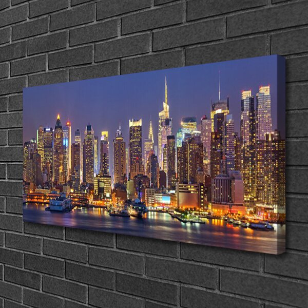 Quadro stampa su tela Grattacieli delle case di città 100x50 cm